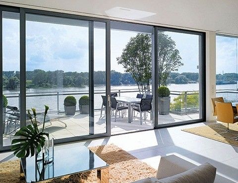 Porta scorrevole in vetro in PVC impermeabile e impermeabile al vento per porta scorrevole in UPVC open style