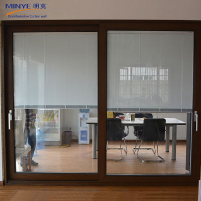 Dimensioni personalizzate Porta scorrevole in alluminio e finestre con persiane incorporate in stile francese