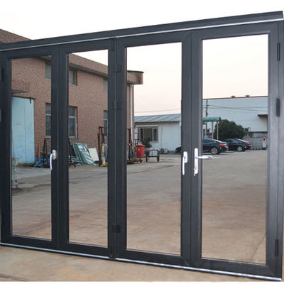 Porta a doppio ripiego in vetro di alluminio insonorizzato per edifici commerciali Materiale durevole