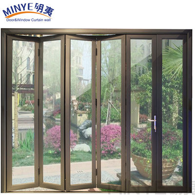Alberghi Moderno Design Armadio in alluminio Accordione Vetro Porta bifold con cerniere pieghevole