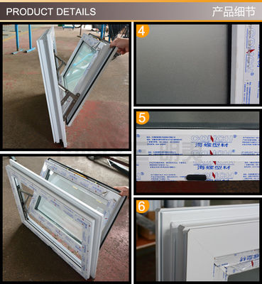 Swing Open Normal PVC Profile Color Customization UPVC/PVC Finestre pendenti singole orientate orizzontalmente
