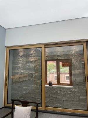 Porta di vetro commerciale Di legno colore grano Di alluminio Leggio porta scorrevole per lo stile giapponese