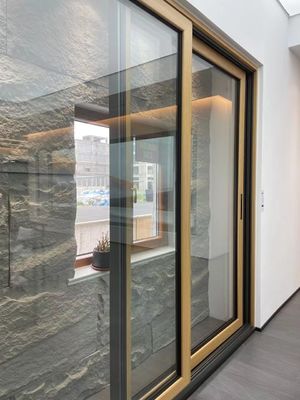 Porta di vetro commerciale Di legno colore grano Di alluminio Leggio porta scorrevole per lo stile giapponese