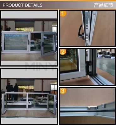 Finestre a doppio appeso in alluminio di Shanghai con modello di apertura verticale e OEM benvenuto