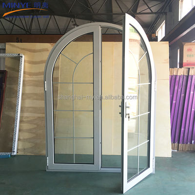 Arch Top Design Windproof Casement Door con finitura rivestita in polvere in stile rustico