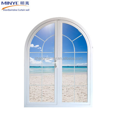 Arch Top Design Windproof Casement Door con finitura rivestita in polvere in stile rustico