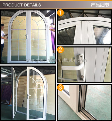 Germania Hardware Thermal Break Arco di alluminio Finestra a doppio rivestimento con griglie