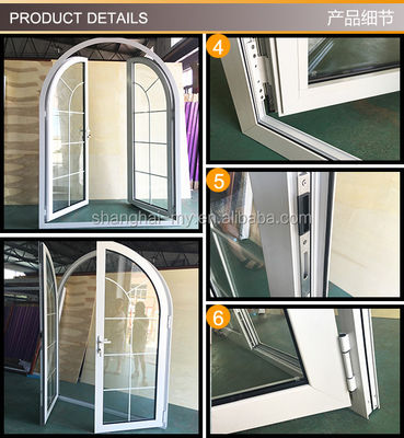 Germania Hardware Thermal Break Arco di alluminio Finestra a doppio rivestimento con griglie