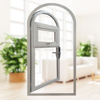 Fenestra di casamento ad arco a struttura in lega di alluminio con stile open swing e design di griglia