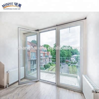 5MM 9A 5MM Glass Spec Aluminum Entrance Doors for Modern Iron Grill Glass Balcony Door