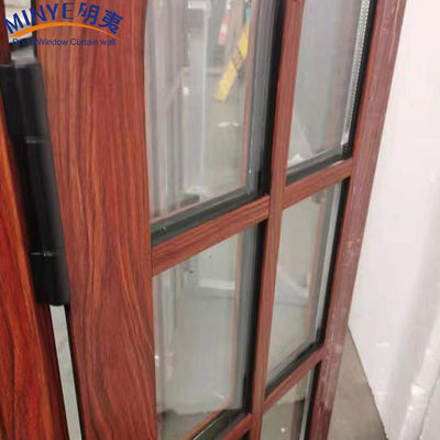 Finestra a forma di arco semicircolare di alluminio a grano di legno con apertura orizzontale