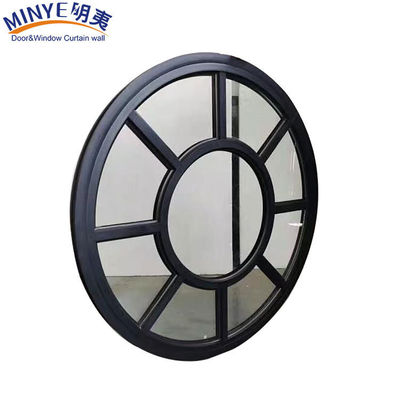 Finestra decorativa a telaio circolare in alluminio con design moderno e rivestimento in polvere