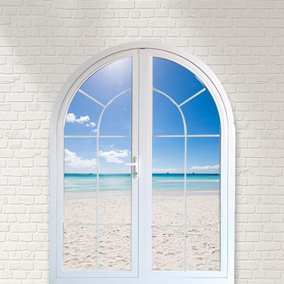 Rivestimento di potenza Top francese arco rotondo esterno patio Casement porte di vetro in qualsiasi colore