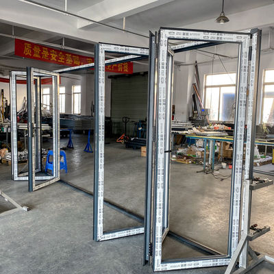 Hardware Isolamento acustico Interni Bi-folding doppio vetro vetro di alluminio termico Bi-fold Patio porte pieghevoli