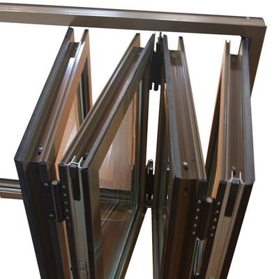 Accordion Aluminum Verticale Folding Windows con Power Coated e Chinese Top Hardware