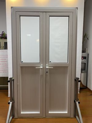 Moderno design standard europeo doppi pannelli stile swing uragano prova di alluminio casement porta di sicurezza