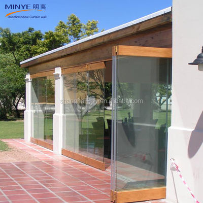 Bella porta pieghevole senza cornice in vetro personalizzato in alluminio con isolamento termico