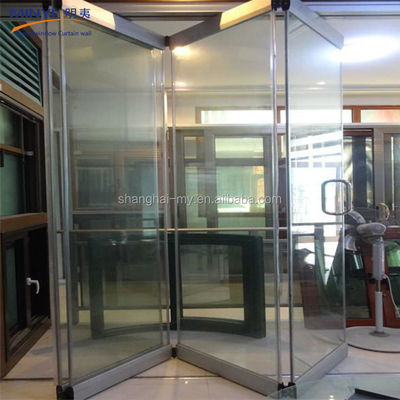 Bella porta pieghevole senza cornice in vetro personalizzato in alluminio con isolamento termico