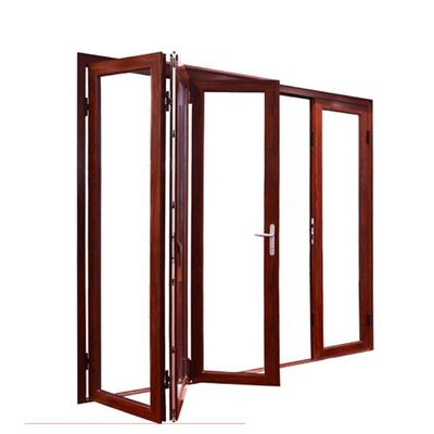 Porta pieghevole in vetro di alluminio pieghevole a doppio temperamento, risparmio energetico