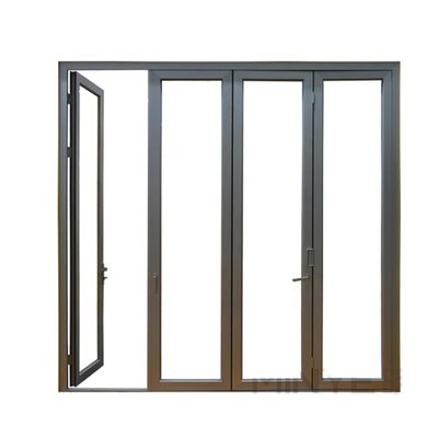 Porta pieghevole in vetro di alluminio pieghevole a doppio temperamento, risparmio energetico