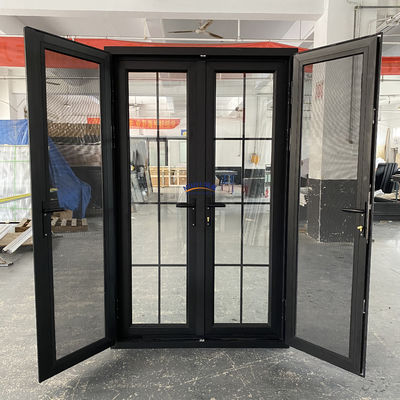 Porta in vetro doppio temperato residenziale a rottura termica in alluminio con hardware ad alta resistenza