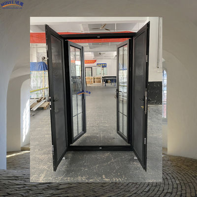 Porta in vetro doppio temperato residenziale a rottura termica in alluminio con hardware ad alta resistenza