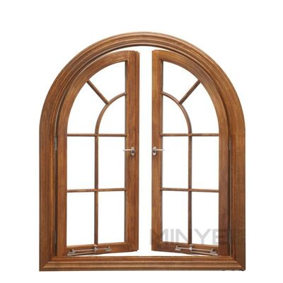 Finestra di casamento a arco semicircolare a profilo di alluminio standard CE con disegno a grano di legno