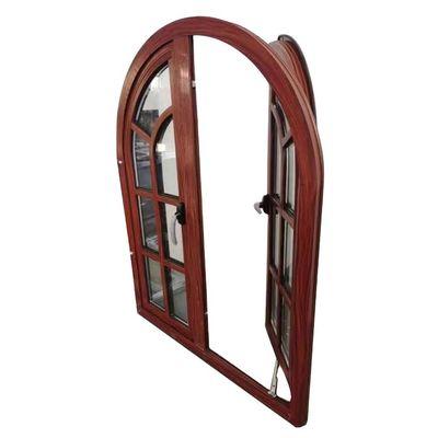 Finestra di casamento a arco semicircolare a profilo di alluminio standard CE con disegno a grano di legno