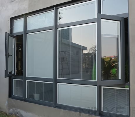 Finestre in alluminio trasparente/grigio/azzurro/verde/marrone con doppio vetro