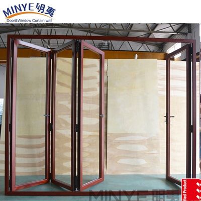 Porta bifold esteriore di design moderno con materiale in alluminio e schermo a maglia piegata