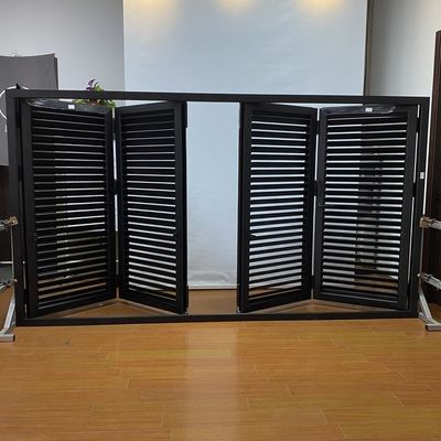 Porta bifold esteriore di design moderno con materiale in alluminio e schermo a maglia piegata