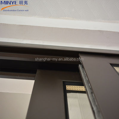 Aluminio rivestito legno 3 pannelli porte del patio con basso-E vetro temperato porta scorrevole di vetro