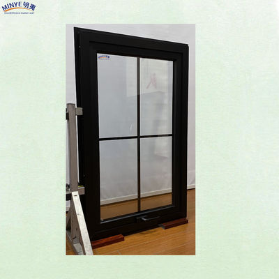 Finestra di avvistamento in alluminio a stile swing open con vetro doppio temperato e reticolo incorporato
