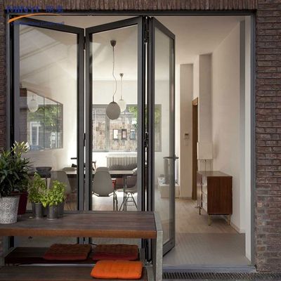 Decorazione esterna Pieghevole Porta d'ingresso in vetro con reticolazione per schermo in fibra di vetro