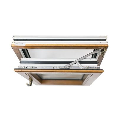 Disegno di legno di grano di rottura termica in alluminio Tilt e girare finestra con doppio vetro temperato