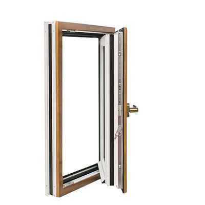 Disegno di legno di grano di rottura termica in alluminio Tilt e girare finestra con doppio vetro temperato
