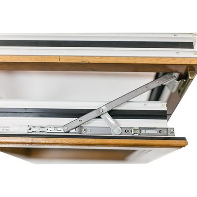 Disegno di legno di grano di rottura termica in alluminio Tilt e girare finestra con doppio vetro temperato