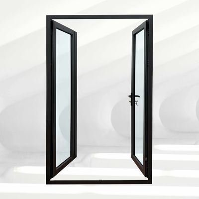 Stile di design postmoderno Doppio vetro rinforzato in polvere rivestito di porta d'ingresso esteriore francese