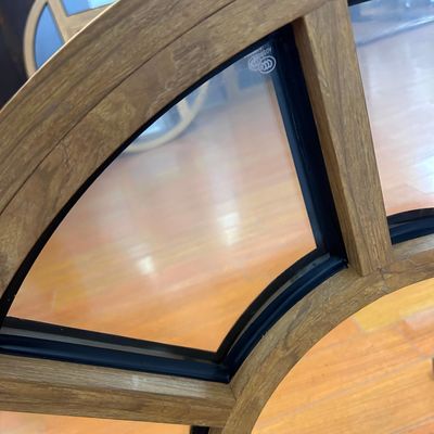 Finestra fissa in alluminio in stile americano con buona tenuta in colore legno