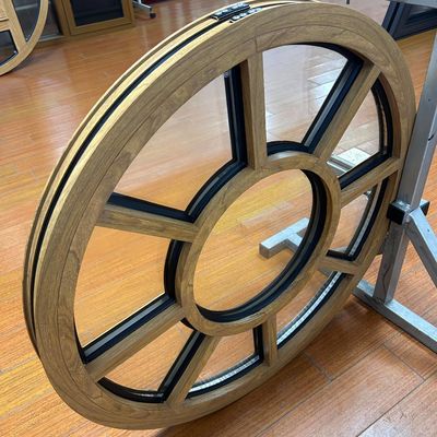 Finestra fissa in alluminio in stile americano con buona tenuta in colore legno