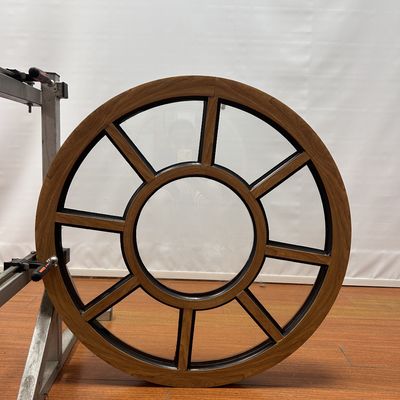 Finestra fissa in alluminio in stile americano con buona tenuta in colore legno