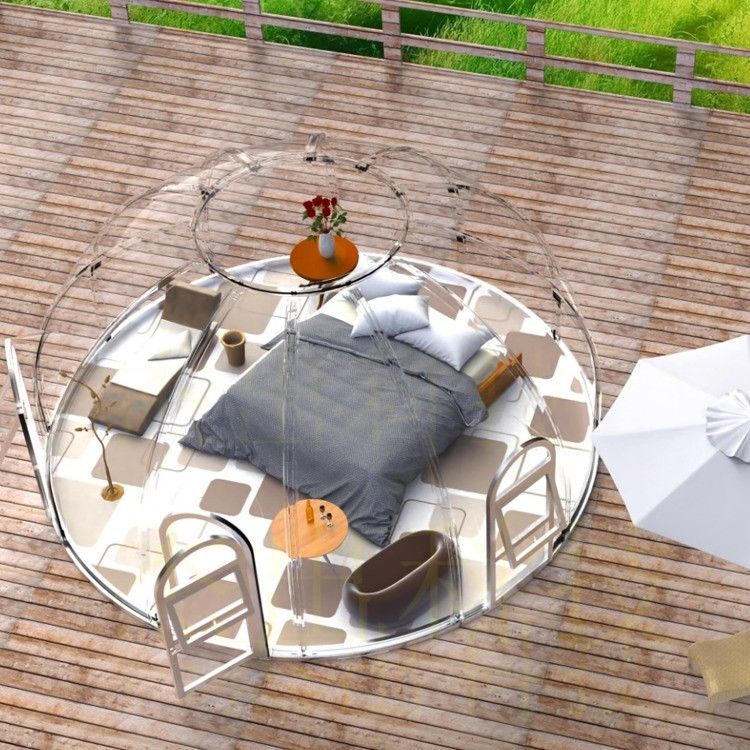 Casa a cupola prefabbricata trasparente per la tenda a bolla del resort a Shanghai 6M * H3.25M Dimensione