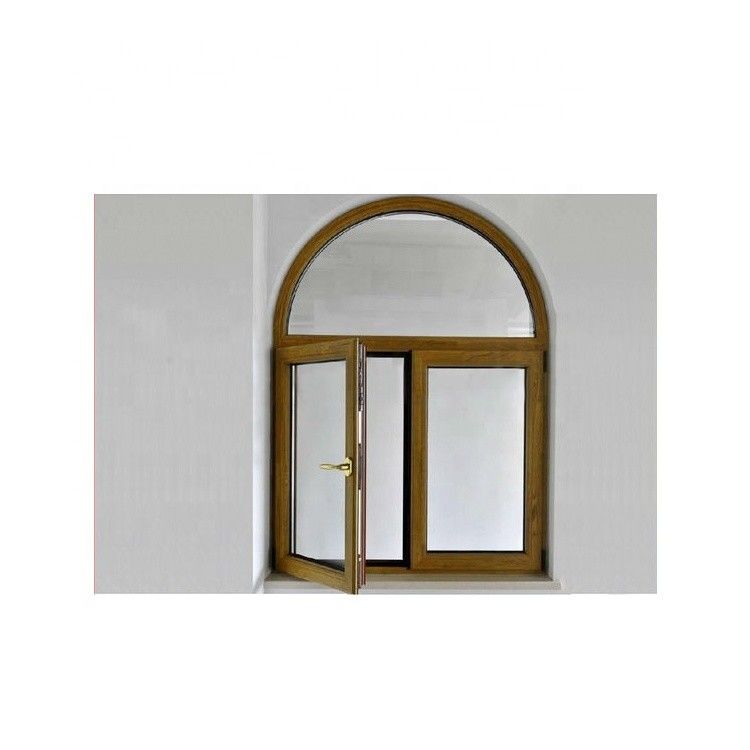Hardware doppio vetro curvo top design PVC doppia finestra oscillante aperta UPVC Casement Windows