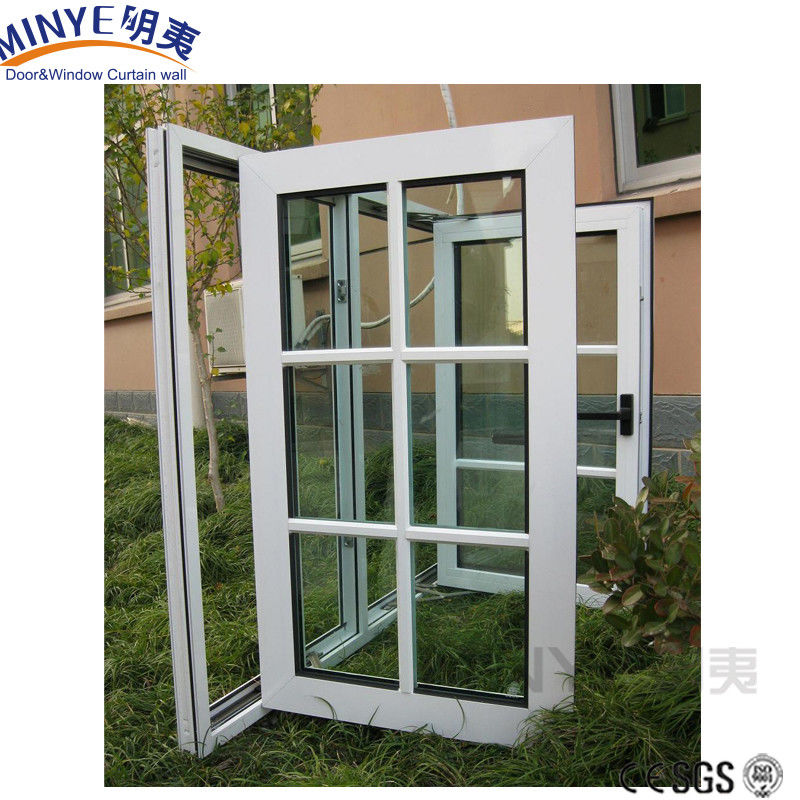 Moderno design francese insonorizzato Upvc vetro PVC Finestre e porte con griglia Residenziale