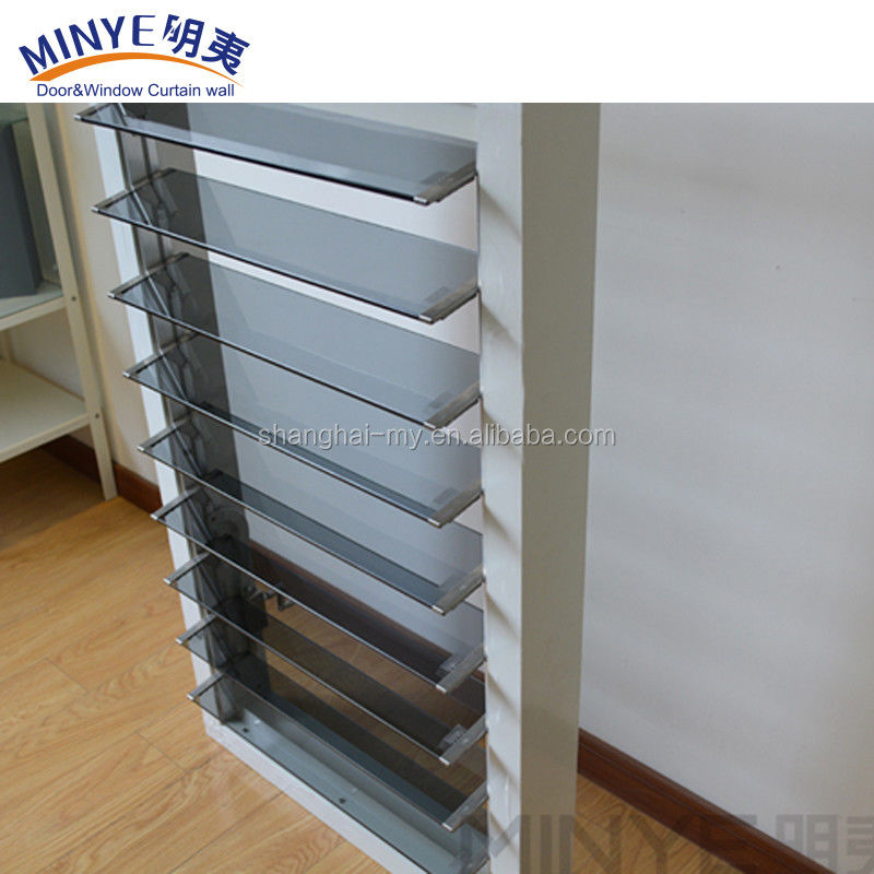 Fenestra decorativa in lega di alluminio per lamelle di vetro da uragano per misure di sicurezza