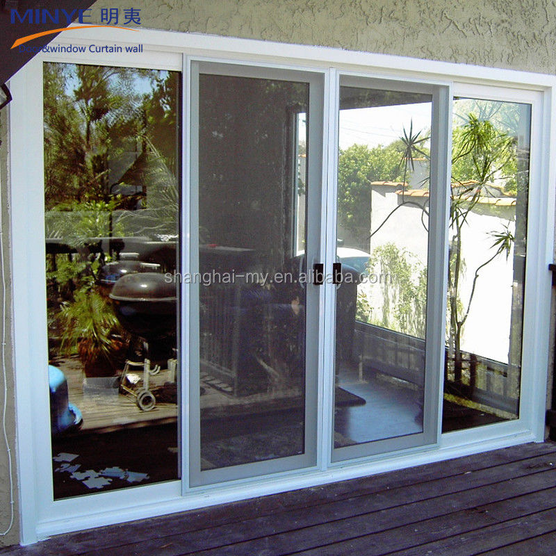 Moderno design esterno impermeabile UPVC PVC francese vetro scorrevole porta del patio per ville