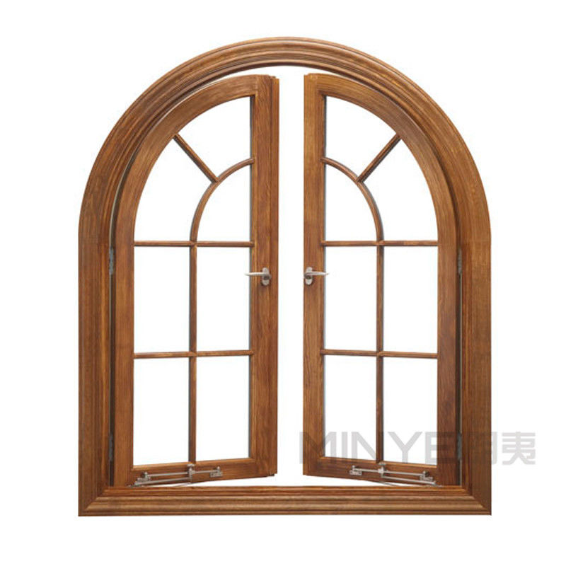 Colore del profilo personalizzato Cornice in lega di alluminio Finestre curve con top design rotondo