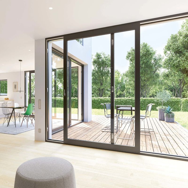 Porta scorrevole in vetro in PVC impermeabile e impermeabile al vento per porta scorrevole in UPVC open style