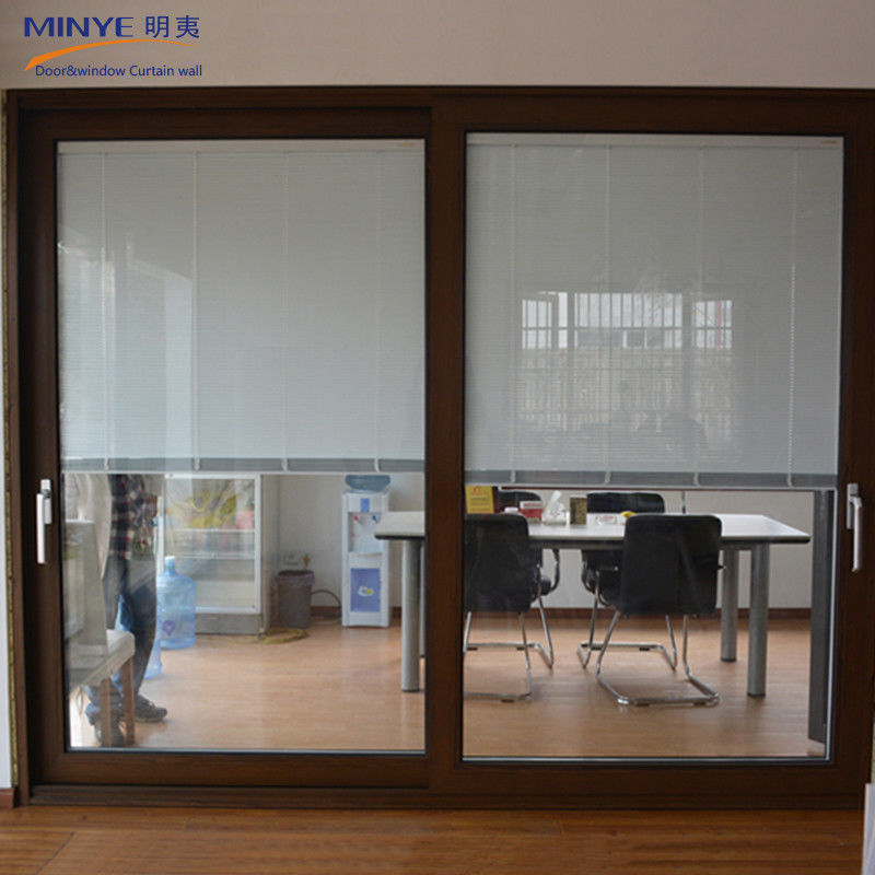 Dimensioni personalizzate Porta scorrevole in alluminio e finestre con persiane incorporate in stile francese