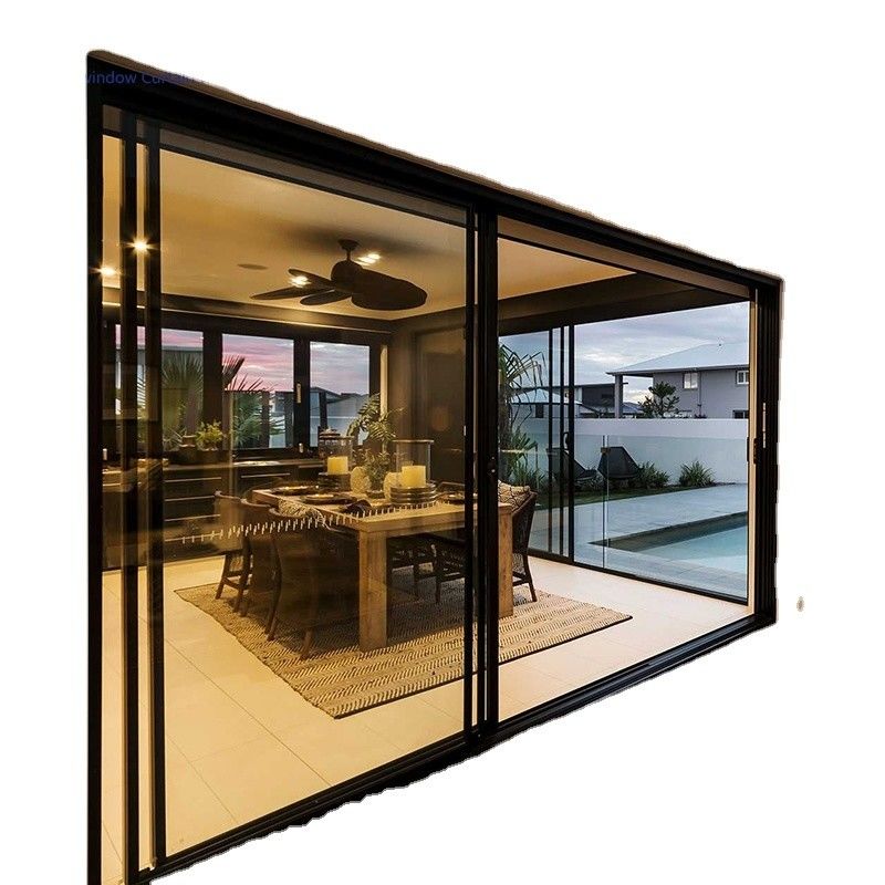 2.0 mm Spessore del profilo Vetro di alluminio moderno Finestre e porte scorrevoli per interni
